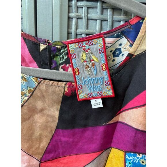 NWOT JOHNNY WAS scalloped Eloise Silk Top In Multicolor, Small $255 F14 - Picture 4 of 11